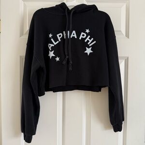 Alpha Phi Black Cropped Hoodie
